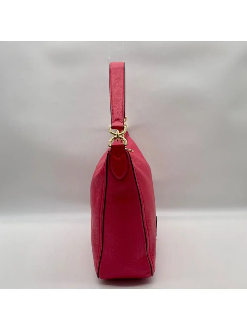 Furla Hot Pink Pebbled Leather Atena Hobo Bag